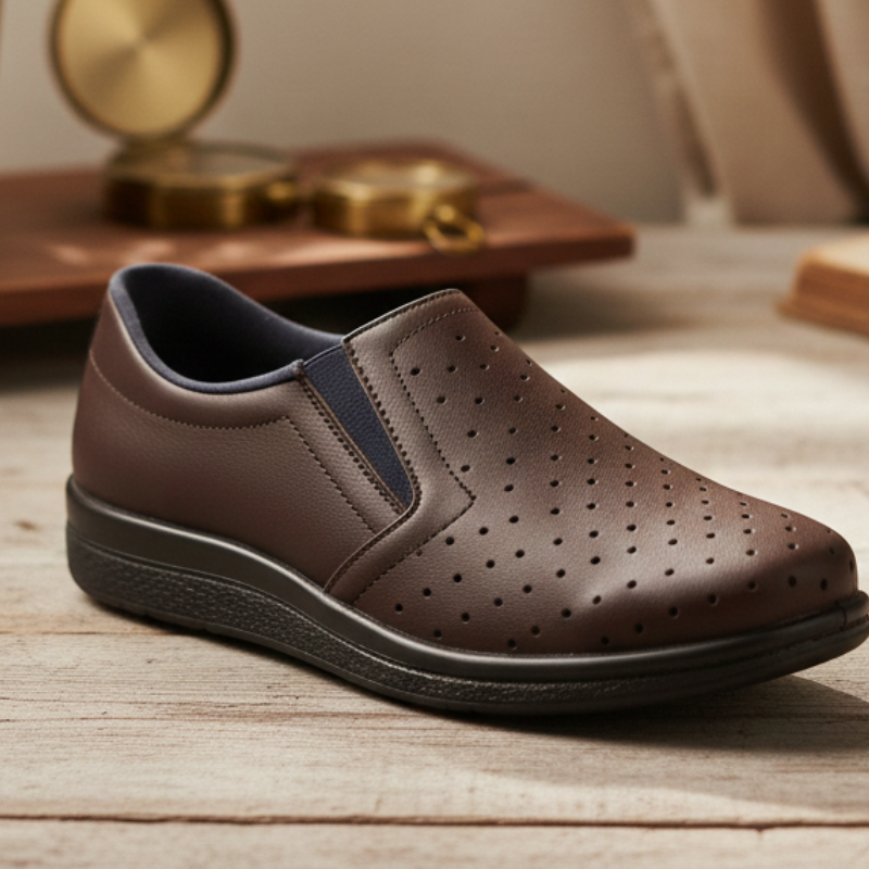 Zueco Piel Cerrado Gomas Marino 35/46