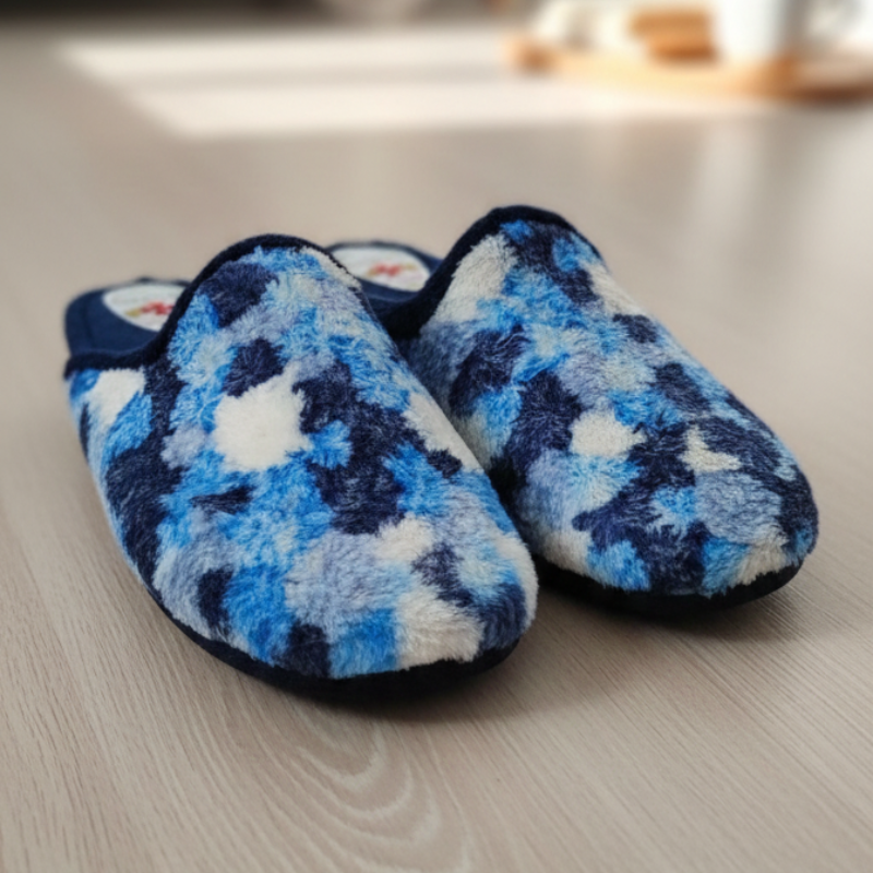 Zapatilla plana suela de goma azul 35/41