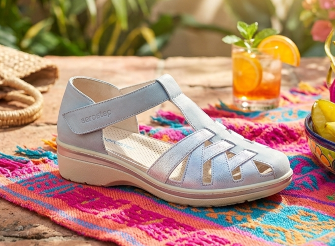 Sandalia cerrada plata 36/41