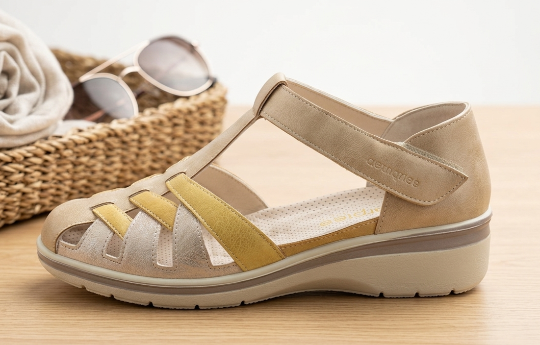 Sandalia cerrada ocre 36/41