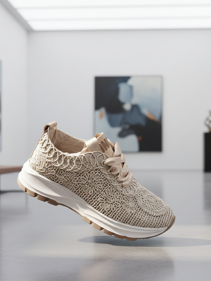 Zapato deportivo bordado beige 36/41