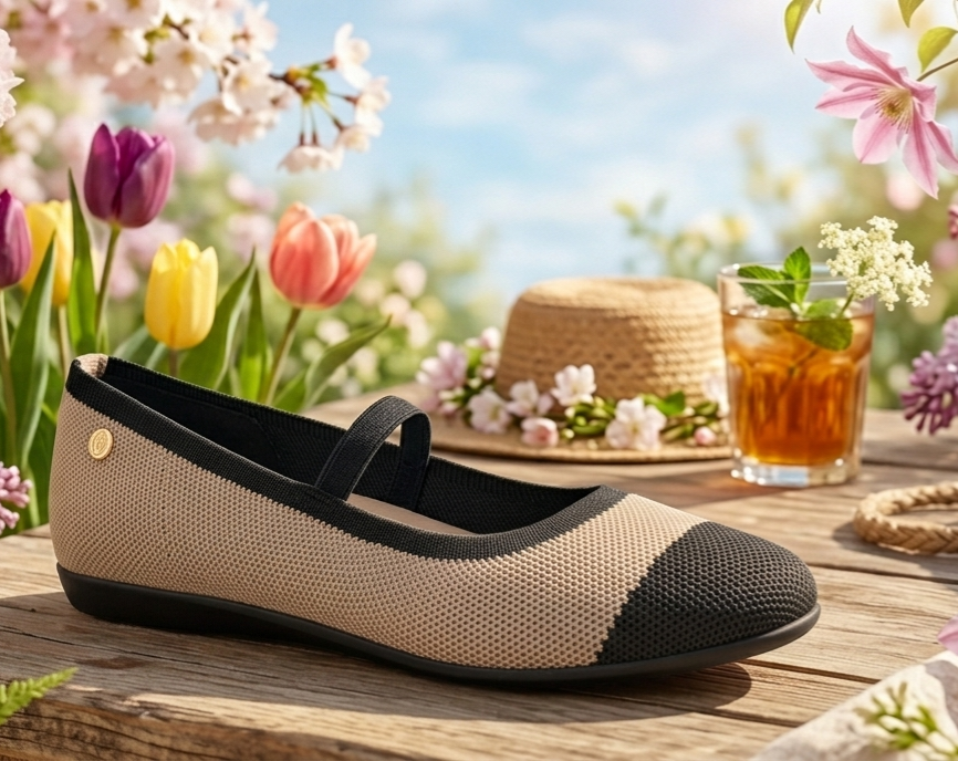 Manoletina goma negro/beige 36/41