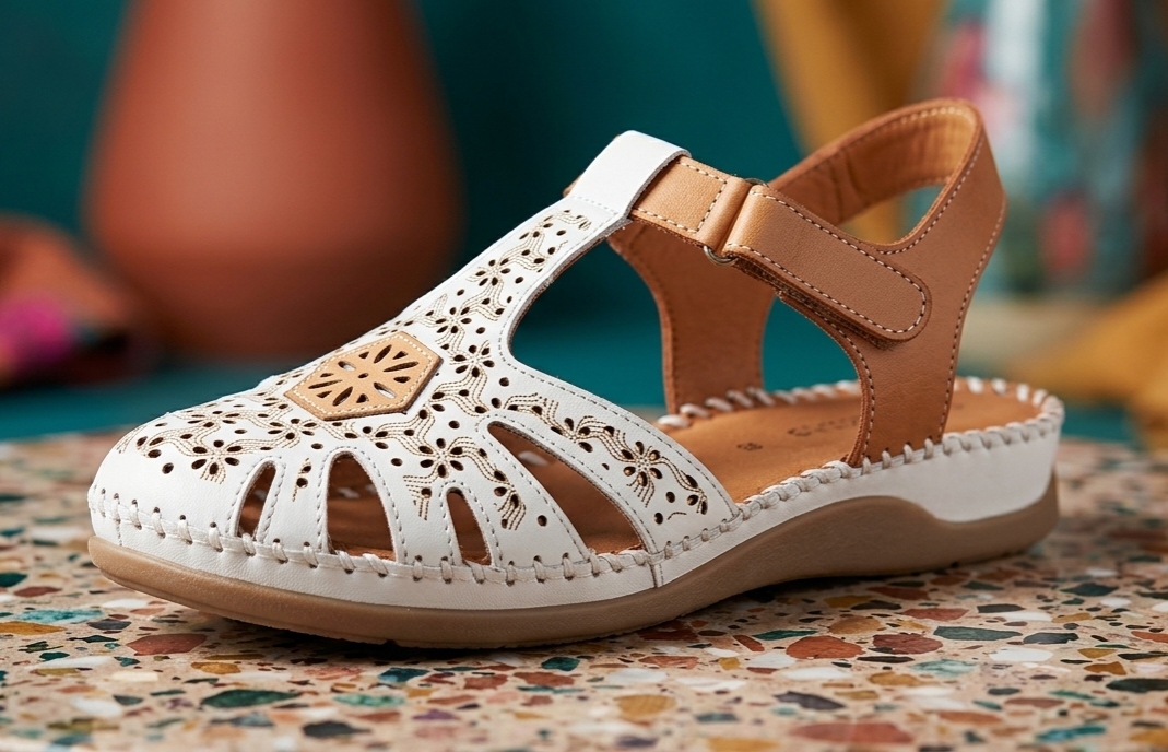 Sandalia cerrada piel blanca 36/41