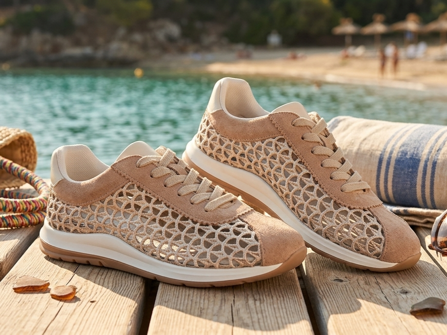 Zapato deportivo rejilla taupe 36/41