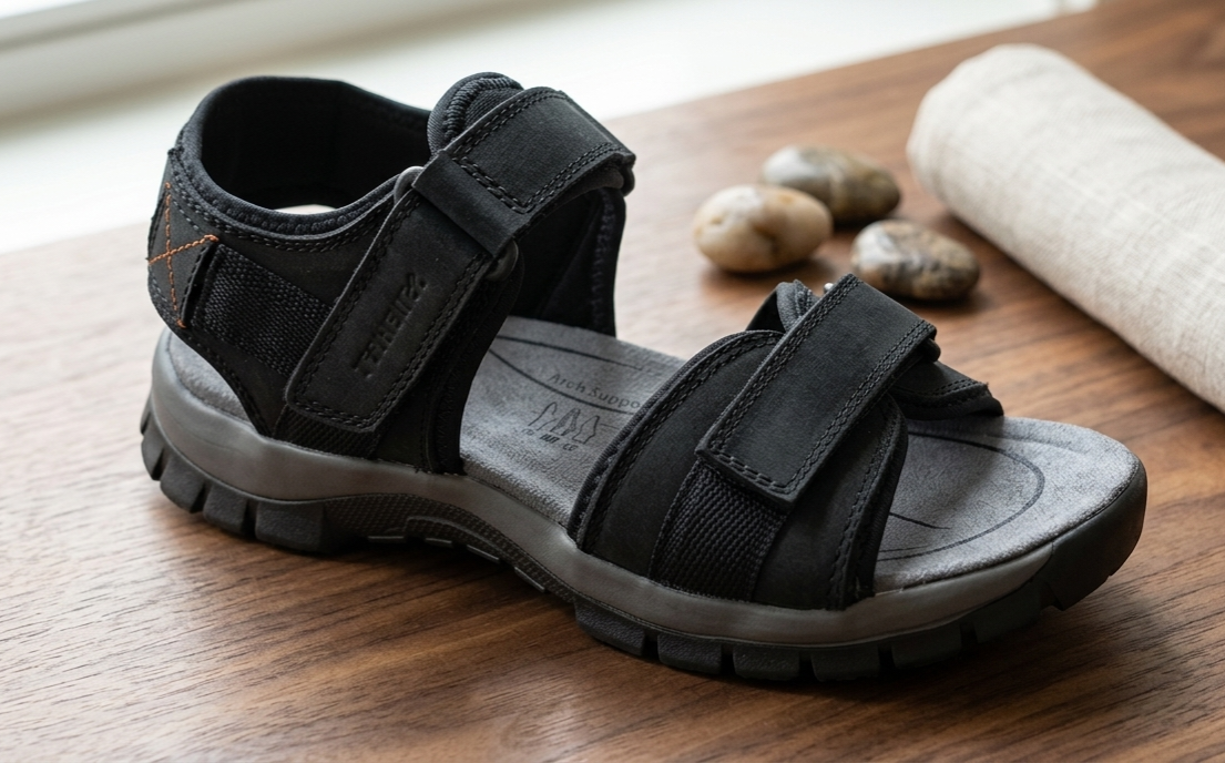 Sandalia negra Paredes piel 40/46