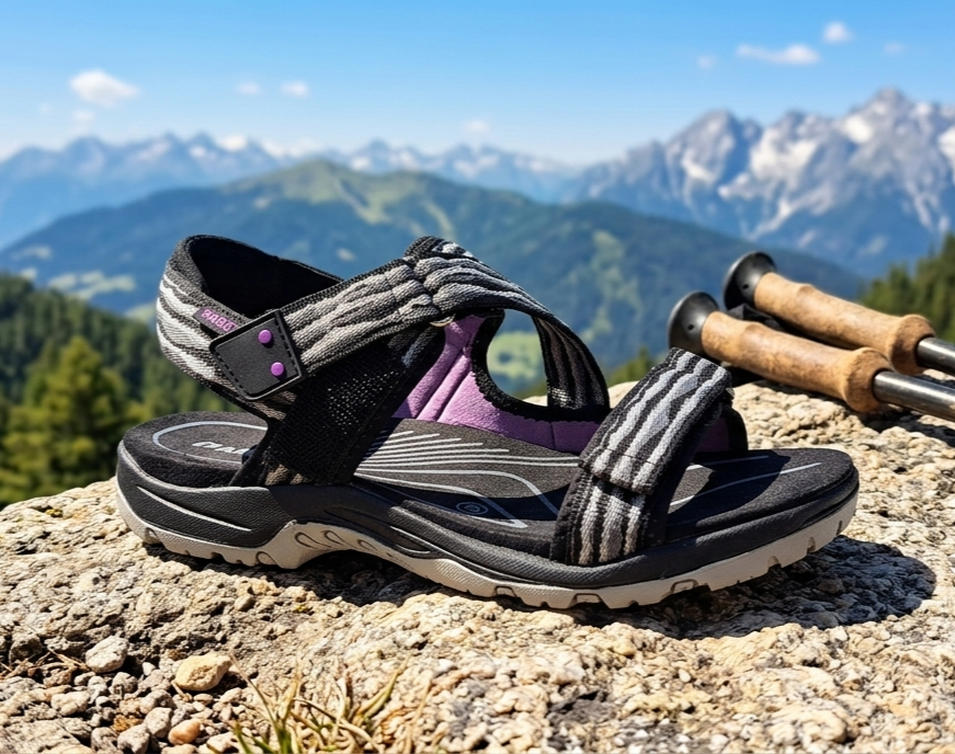 Sandalia deportiva negra/lila 36/41